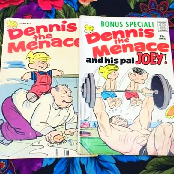(2) VINTAGE 1965 DENNIS THE MENACE COMICS BOOKS AND BONUS SPECIAL HIS PAL JOEY - Picture 1 of 7